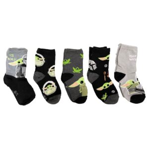 The Mandalorian Kids Size 5-Pack Crew Socks (Medium, The Kid)