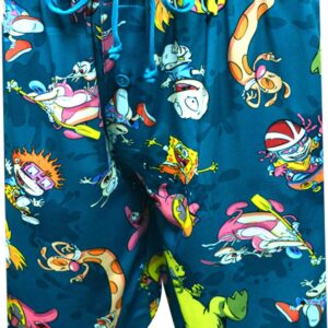 Briefly Stated Mens Nickelodeon Classic 90's Gangs All Here Long Sleep Short (Small), Green