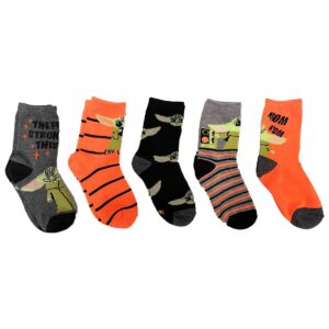Centric Brands The Mandalorian Kids Size 5-Pack Crew Socks (Small, Halloween) (43UT072ECCZA)