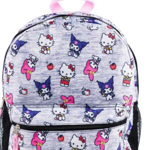 Hello Kitty My Melody, Kuromi, Allover Print Large 16 inches School Backpack