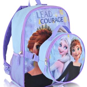 Disney Frozen Backpack With Lunch Box for Kids |Elsa and Anna Insulated Lunch Bag Lunch Box for Girls, Boys, Toddlers | Frozen Backpack for School and Reusable Lunchbox